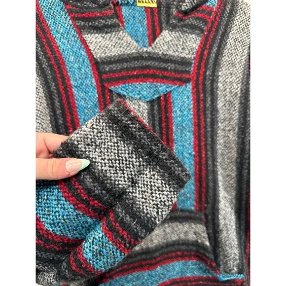 Canyon Creek Baja Hoodie L/XL Drug Rug Rasta Pullover Sweatshirt Mexican Beachy - Picture 3 of 9